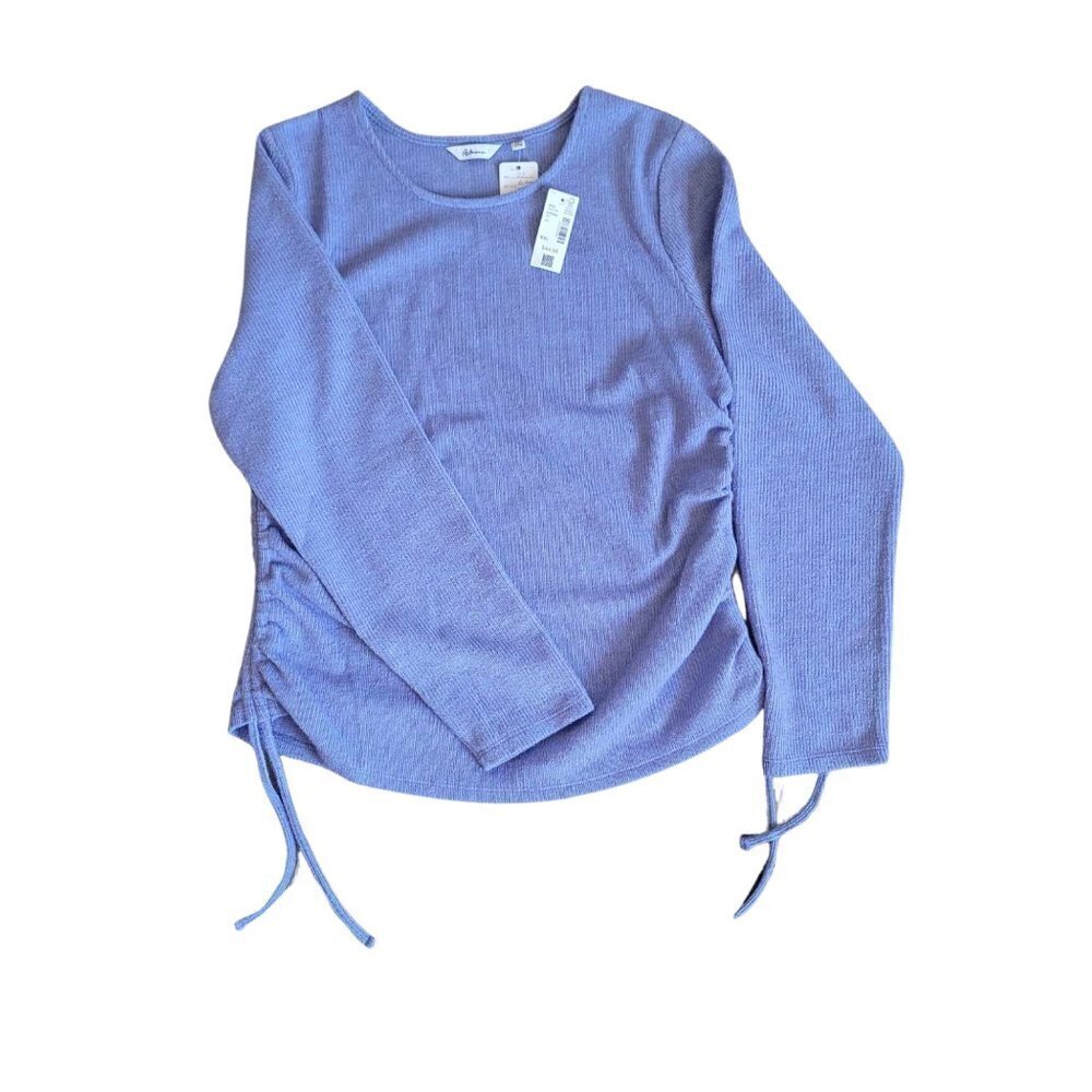 Reitmans XXL BNWT Purple knit sweater with gathered tie sides